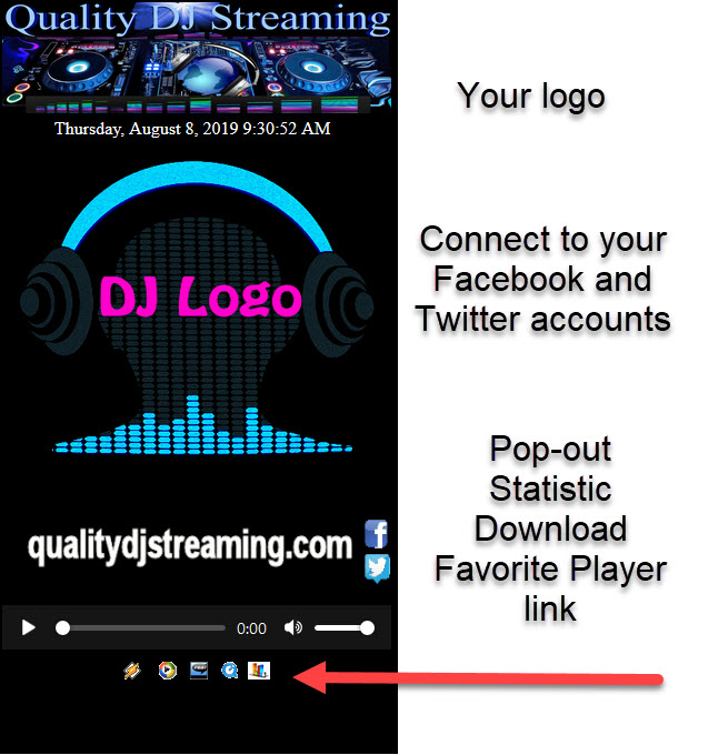 Quality DJ Streaming Custom Profile Player